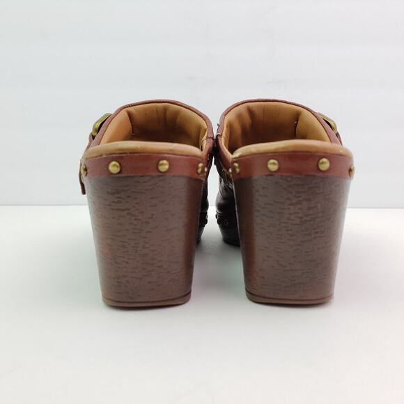 Vintage Fossil Womens Size 6 Brown Slip On Mule Clog Shoes DAMAGED - Picture 7 of 13